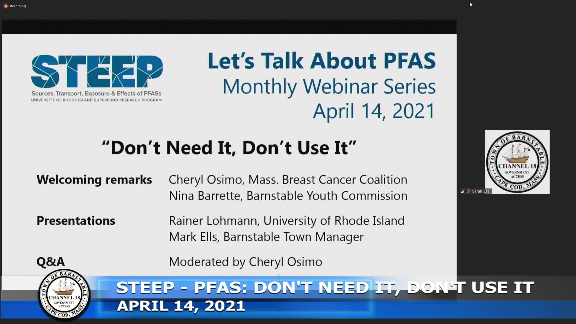 Thumbnail image for STEEP - Let's Talk About PFAS: Don't Need It, Don't Use It