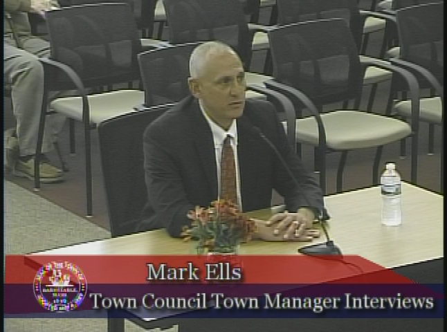 Thumbnail image for Town Council Town Manager Interview - Mark Ells