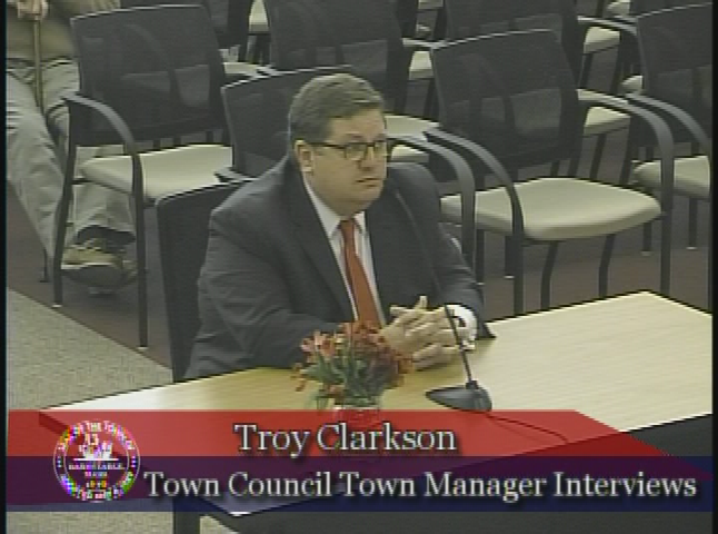 Thumbnail image for Town Council Town Manager Interview - Troy Clarkson